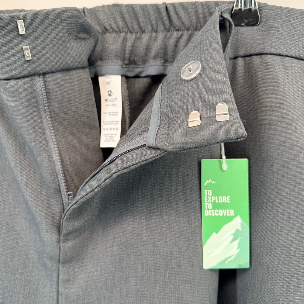 Willit Wide Leg Dress Pants XXL Gray 29 Elastic Back Trousers Work Slacks NWT - Picture 3 of 8